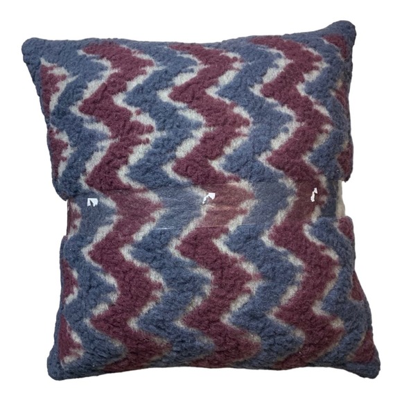 Anthropologie Frati Italian Home Collection Throw Pillow Boiled Wool Chevron NWT - Picture 2 of 10
